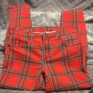wild fable Red Plaid Ankle Jeans
